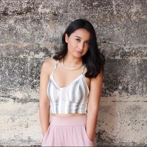 Grey Strappy Crop Top